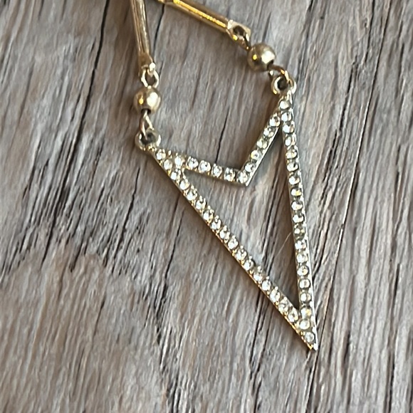 Gold & Rhinestone Statement Earrings - Picture 2 of 4